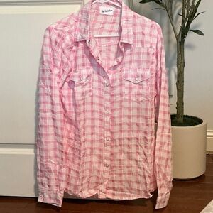 The Nu Vintage Pink Checkered Button Down Pearl Snap Shirt